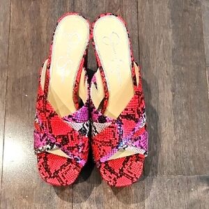 Jessica Simpson Cylie Snake Print Mule Sandal size 11M